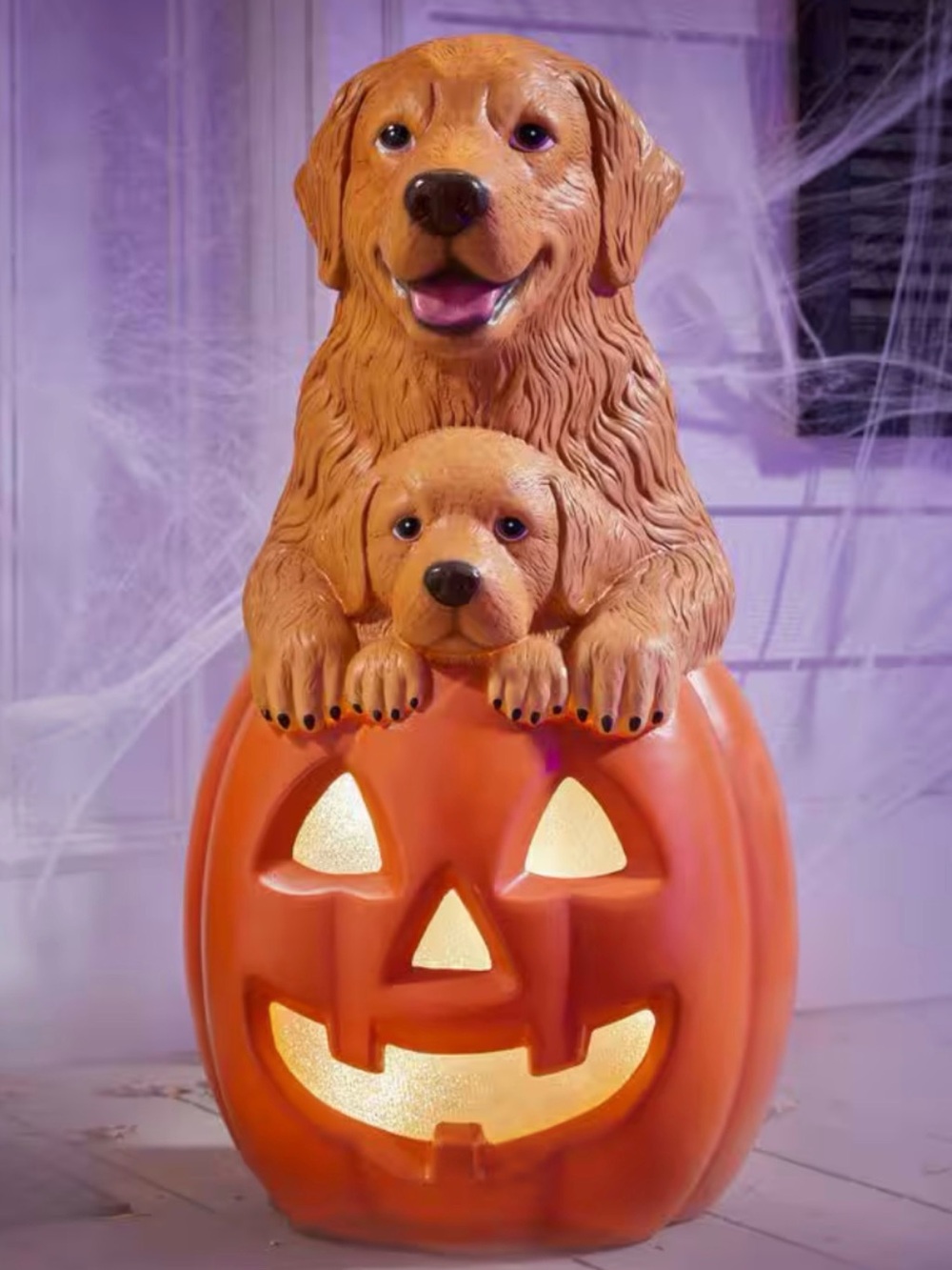 2026 Home Depot Home Accents Halloween 30" Golden Retriever Blow Mold 2.5ft